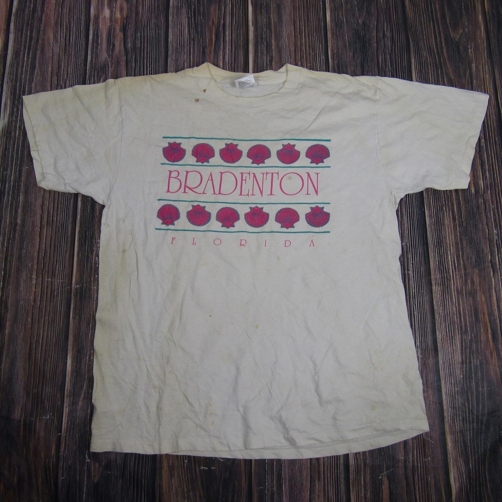 Vintage Bradenton Florida‎ Shirt Mens Extra Large Tultex Shell Graphic 90s Tee